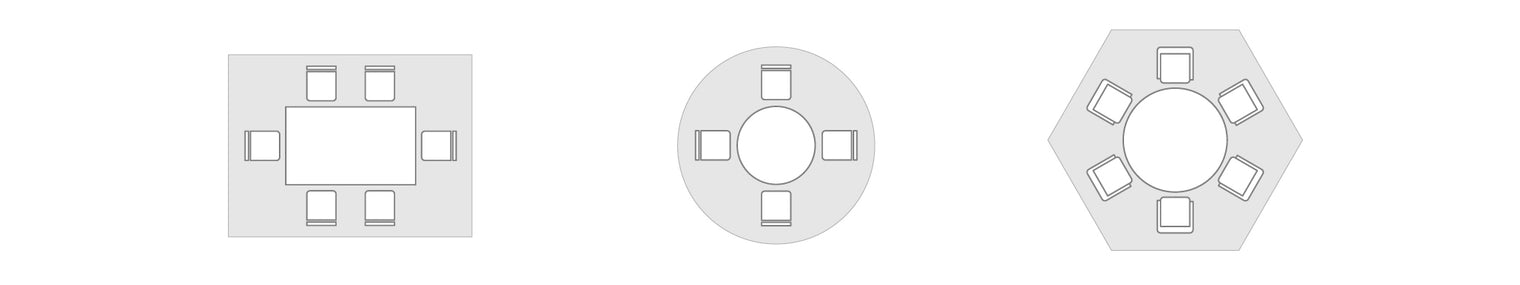Dining room rug size and layout diagram.